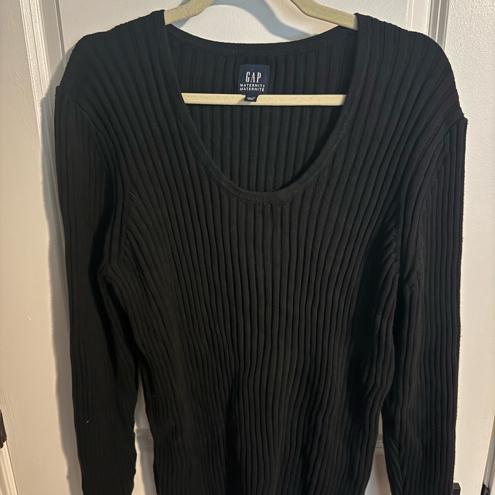 GAP Black Ribbed Maternity Sweater